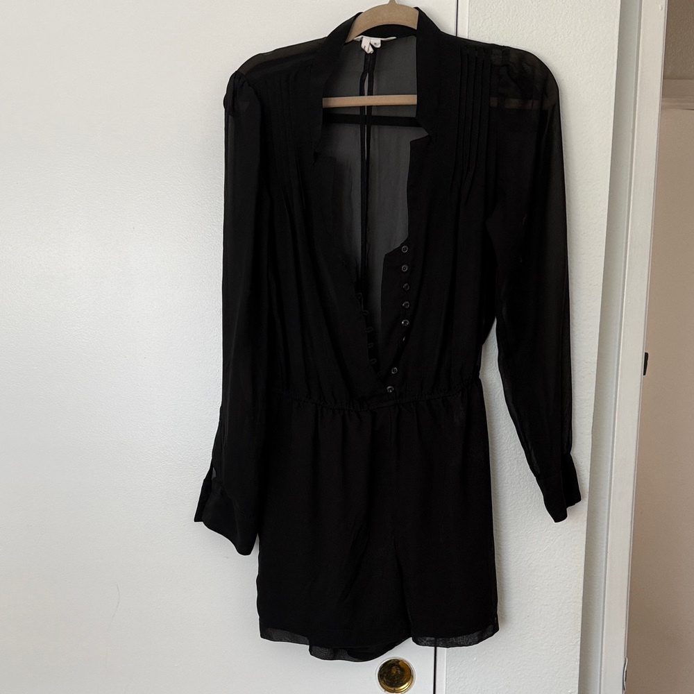 BCBGeneration Black Long Sleeve Romper